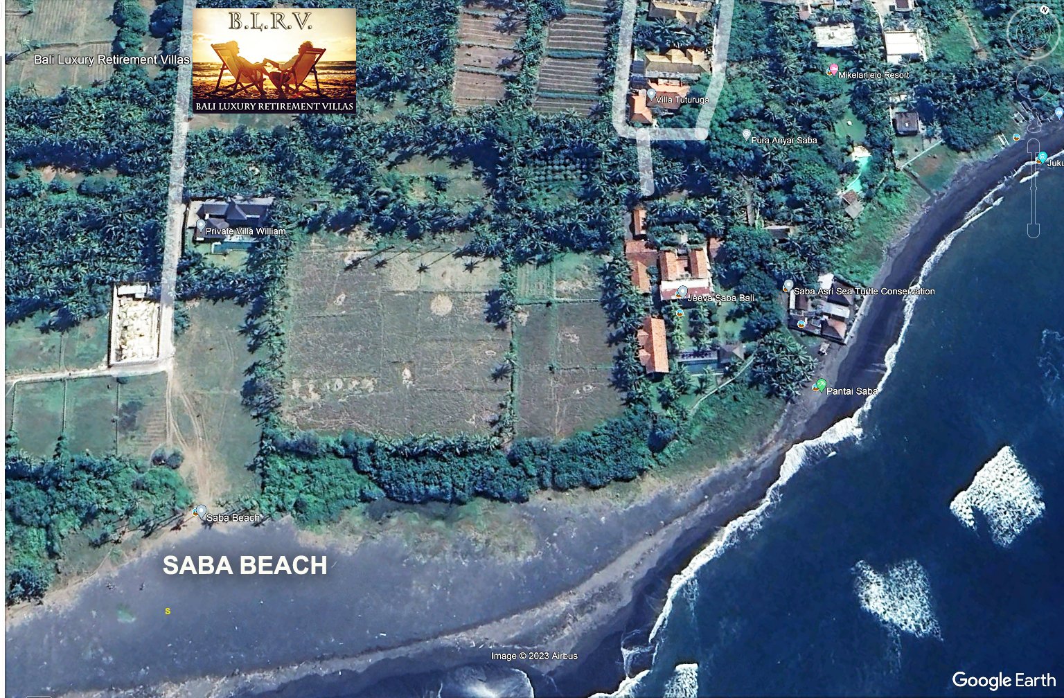 Bali Luxury Retirement Villas Saba Map Beach